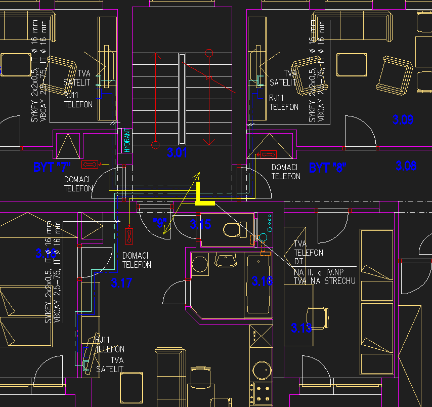 Slaboprúdové rozvody /ukážka z projektu/